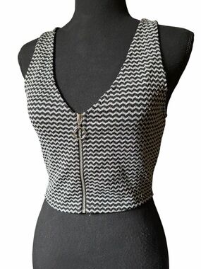 TOPSHOP Metallic Crop Tank Top 🩶🖤